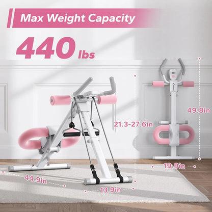 Machine, Ab Workout Equipment, Adjustable Ab Trainer Machine for Abs Workout at Home Gym, Foldable, Knee Protection